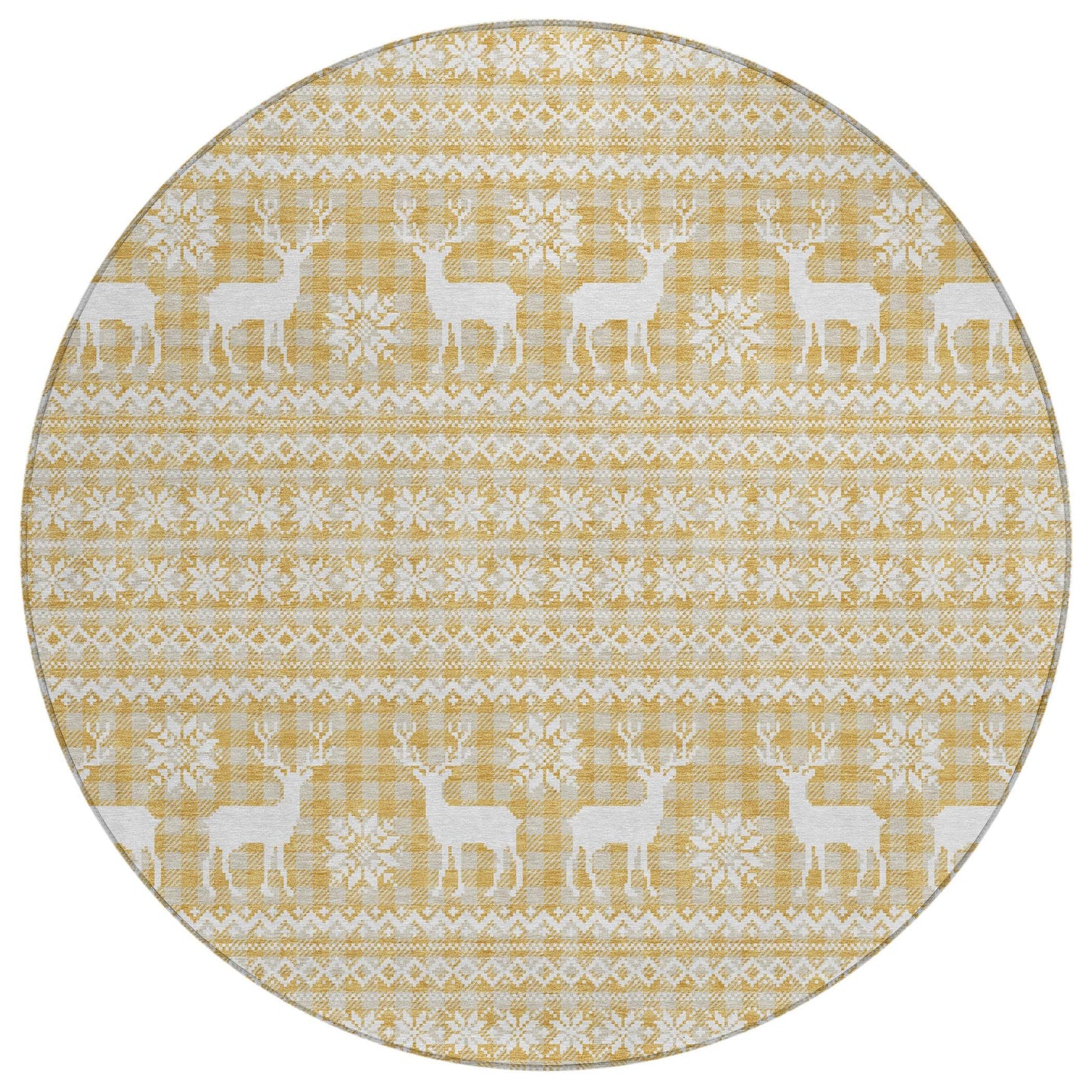 Quaas Gold Washable Indoor-Outdoor Rug