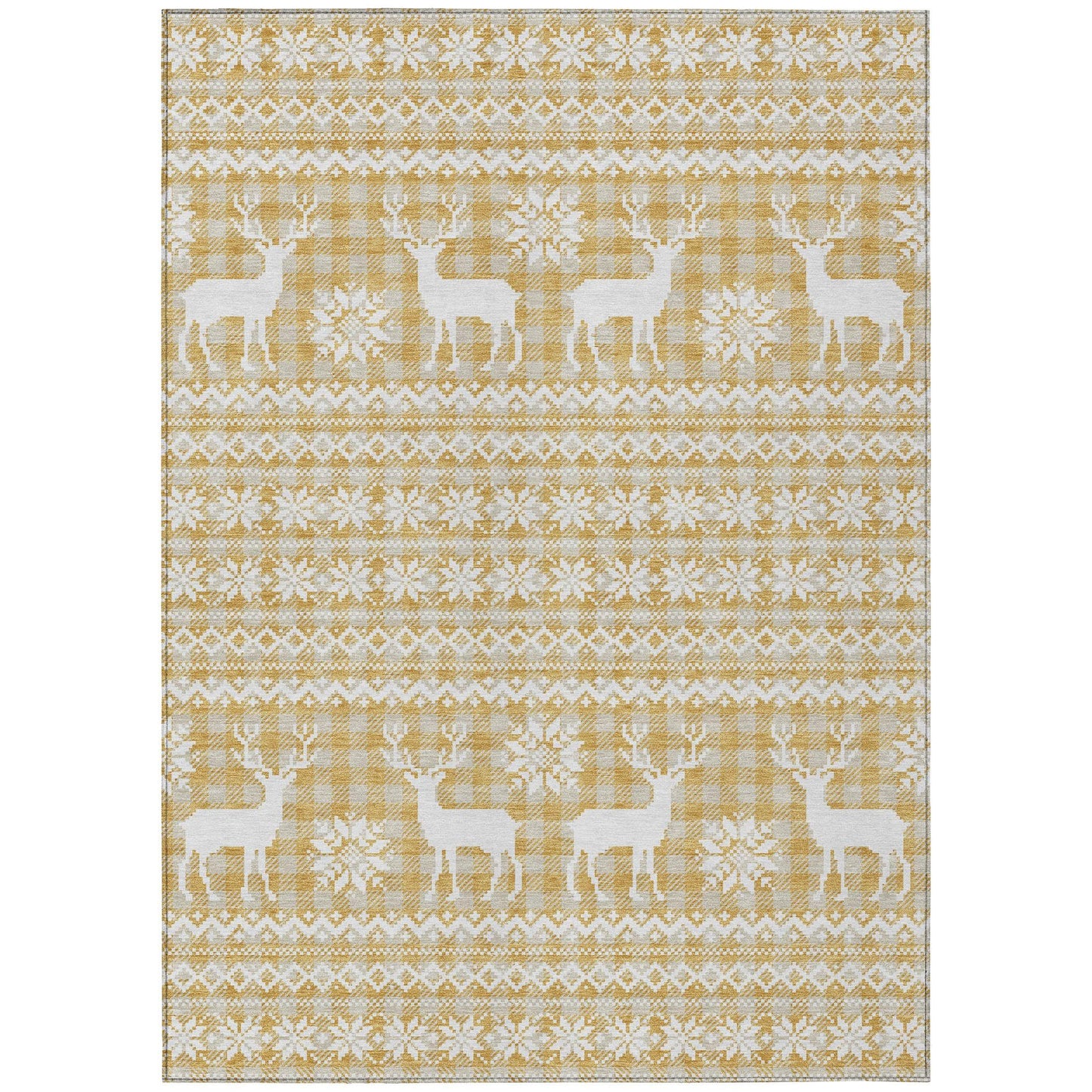 Quaas Gold Washable Indoor-Outdoor Rug