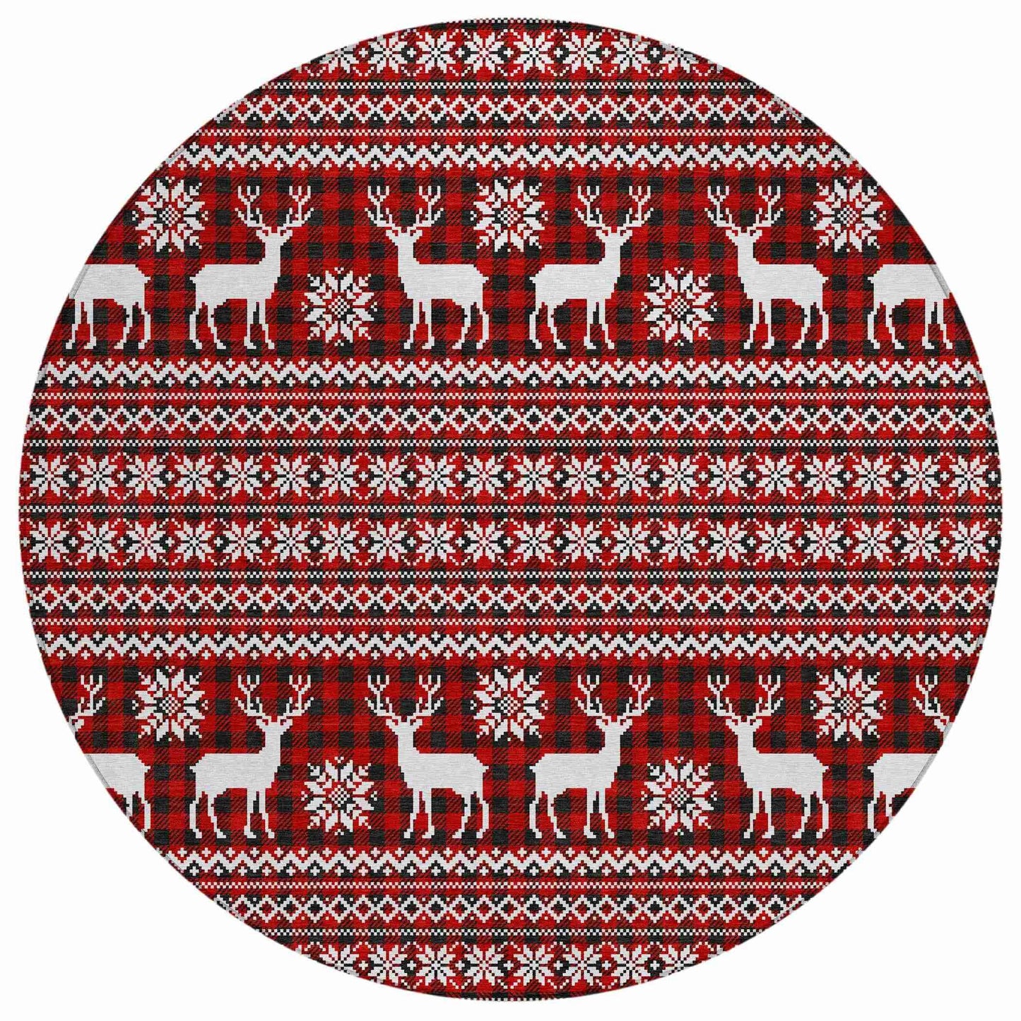 Quaas Red Washable Indoor-Outdoor Rug