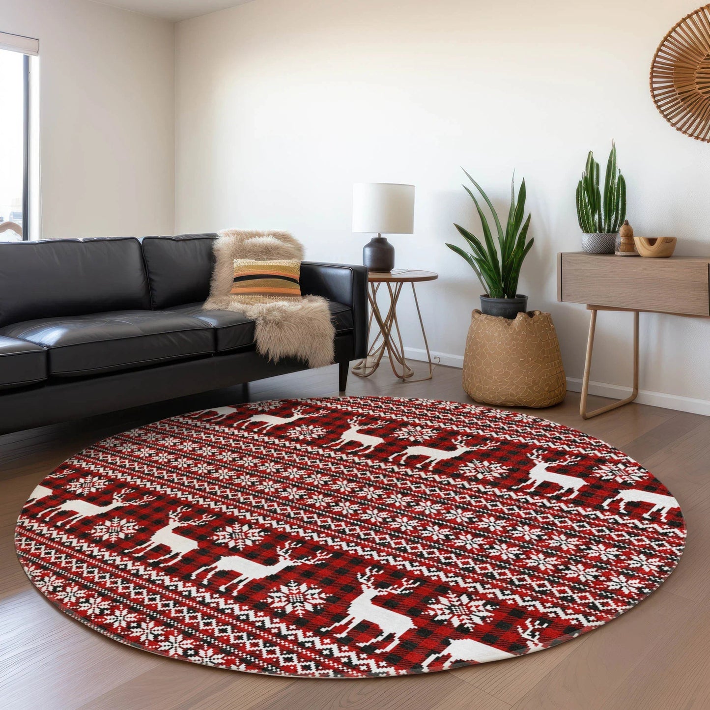 Quaas Red Washable Indoor-Outdoor Rug