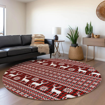 Quaas Red Washable Indoor-Outdoor Rug