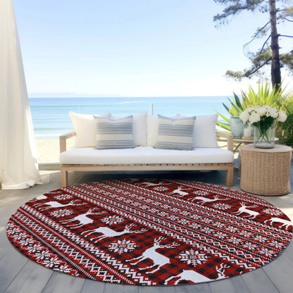 Quaas Red Washable Indoor-Outdoor Rug