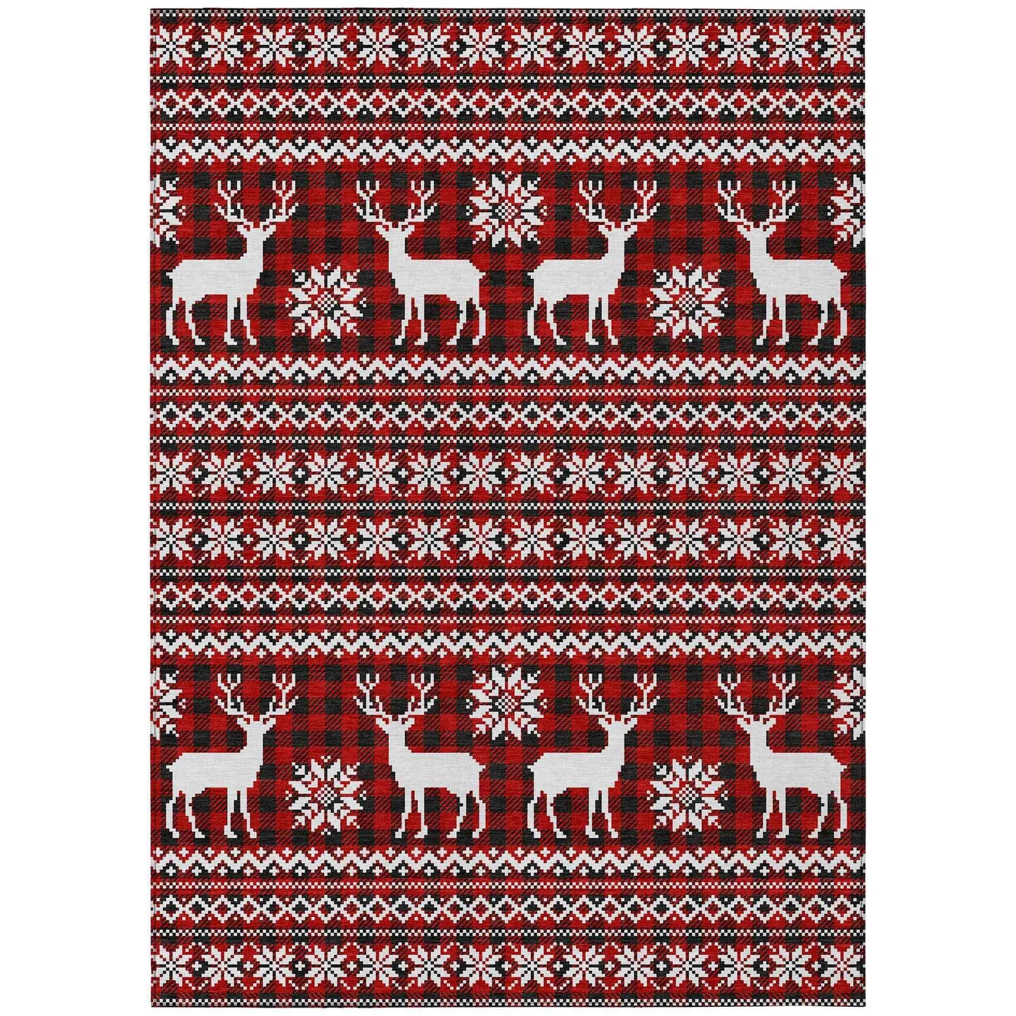 Quaas Red Washable Indoor-Outdoor Rug