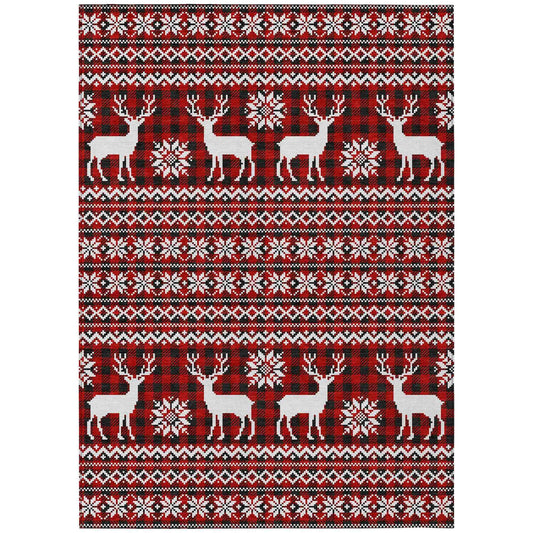 Quaas Red Washable Indoor-Outdoor Rug