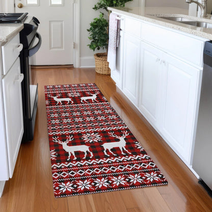 Quaas Red Washable Indoor-Outdoor Rug