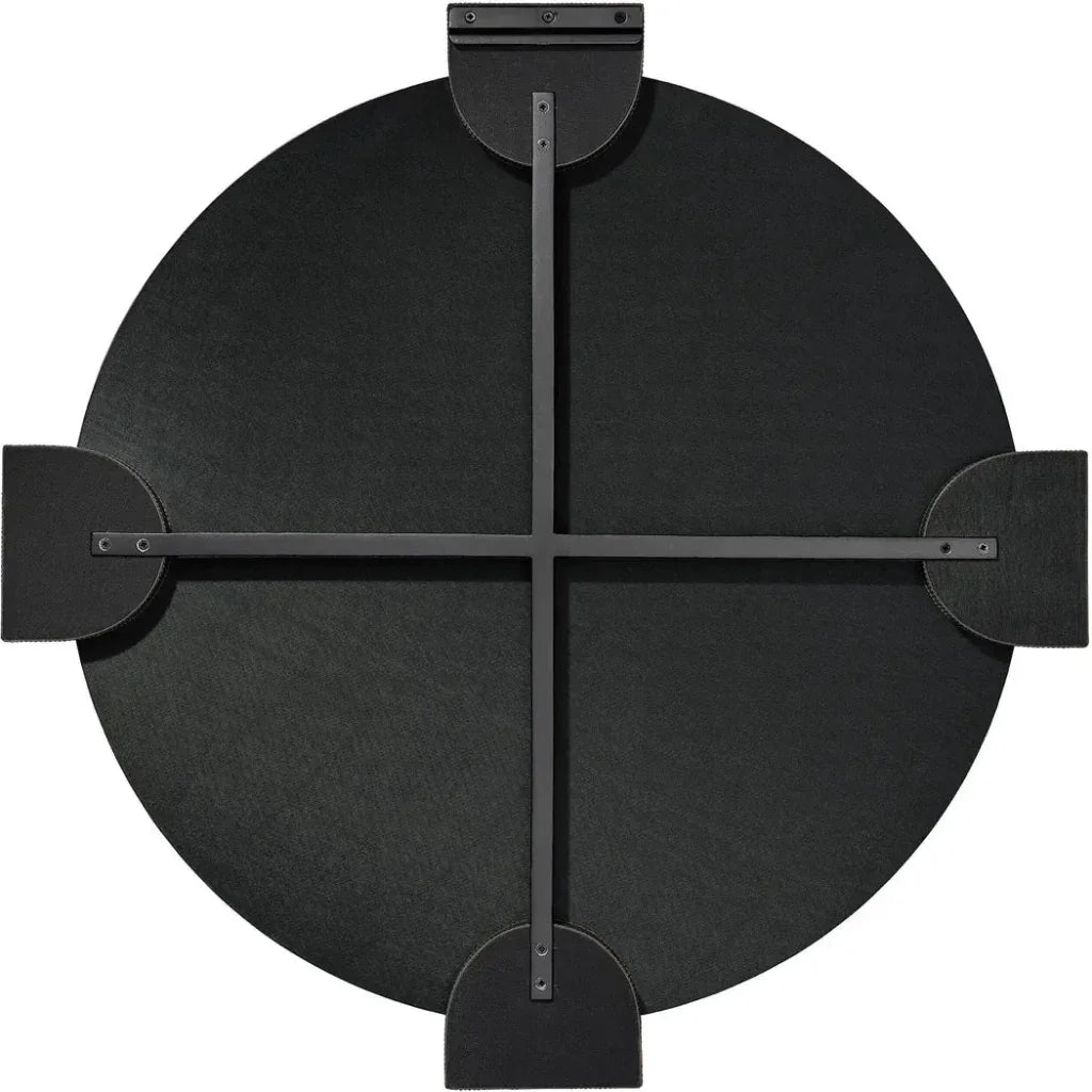 Quadrant Leather Round Wall Mirror by Jamie Young - LOOMLAN - Jamie Young - Wall Mirrors
