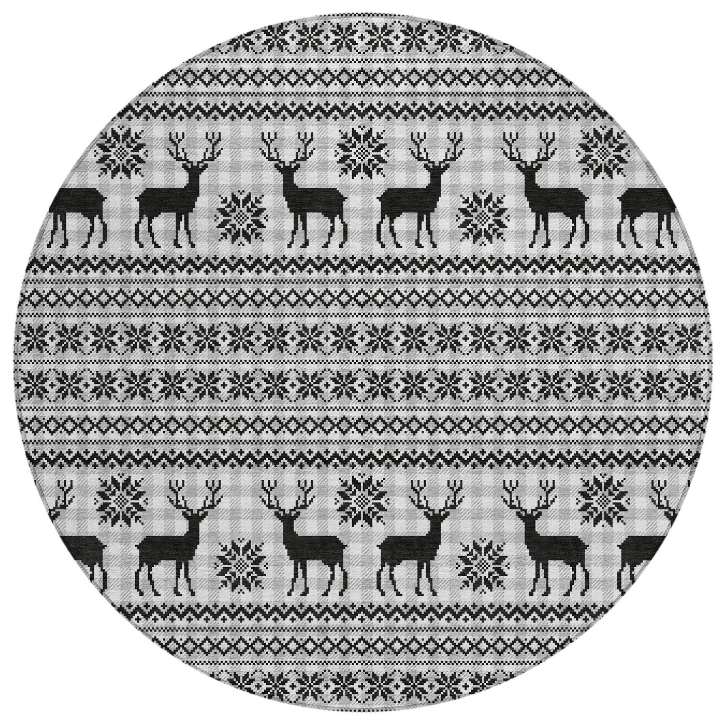 Quaion Gray Washable Indoor-Outdoor Rug