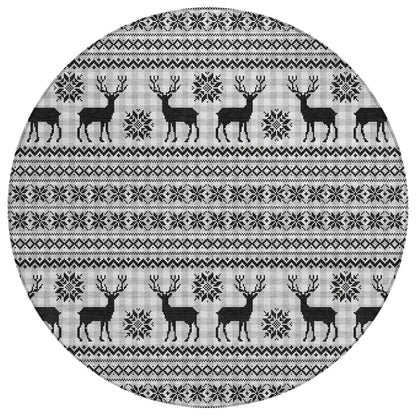 Quaion Gray Washable Indoor-Outdoor Rug