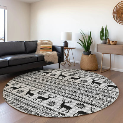 Quaion Gray Washable Indoor-Outdoor Rug