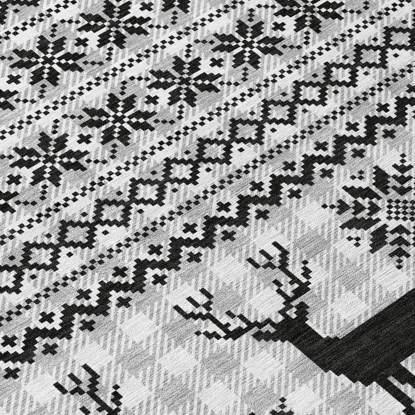 Quaion Gray Washable Indoor-Outdoor Rug