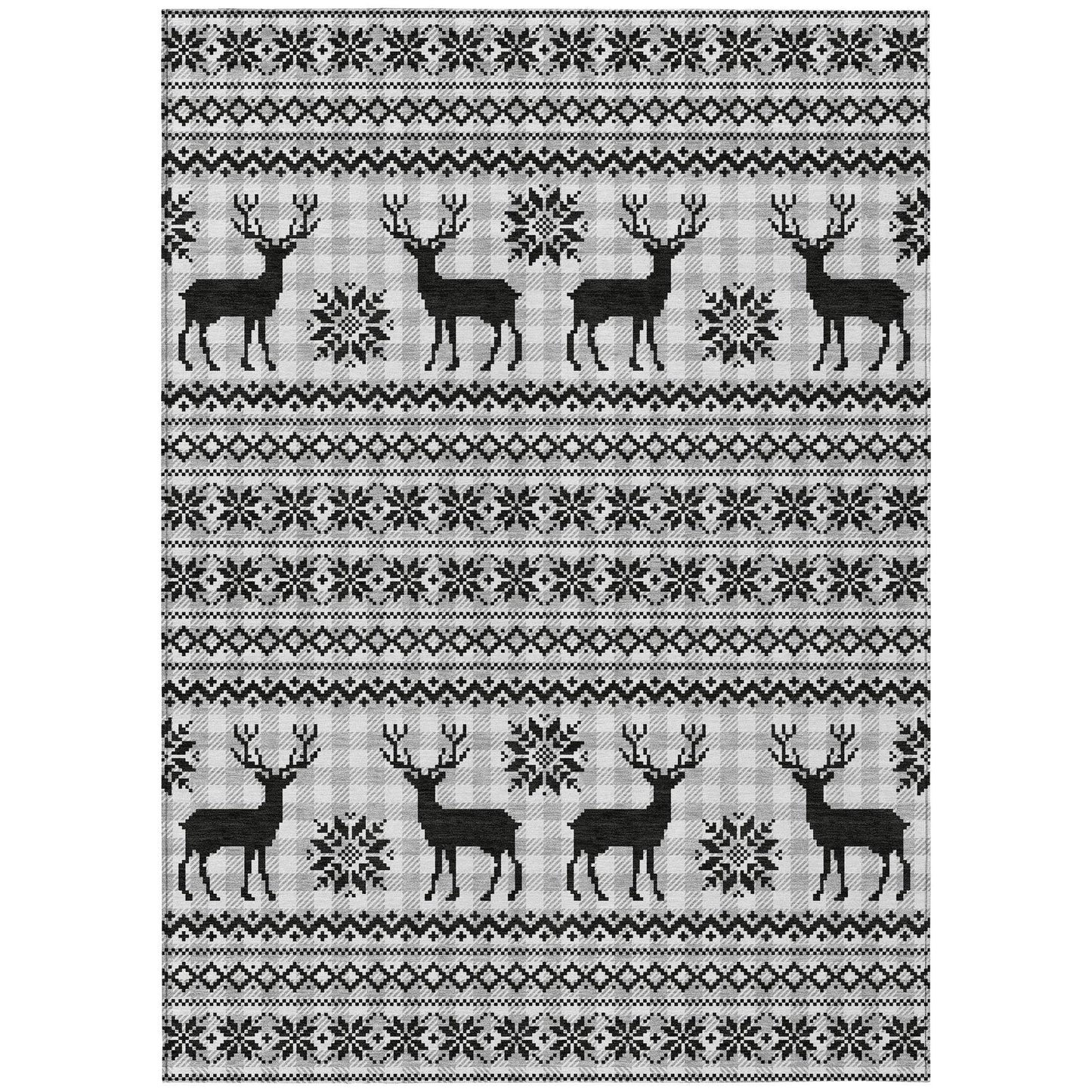 Quaion Gray Washable Indoor-Outdoor Rug