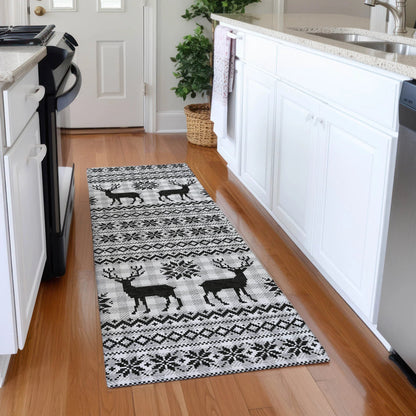 Quaion Gray Washable Indoor-Outdoor Rug