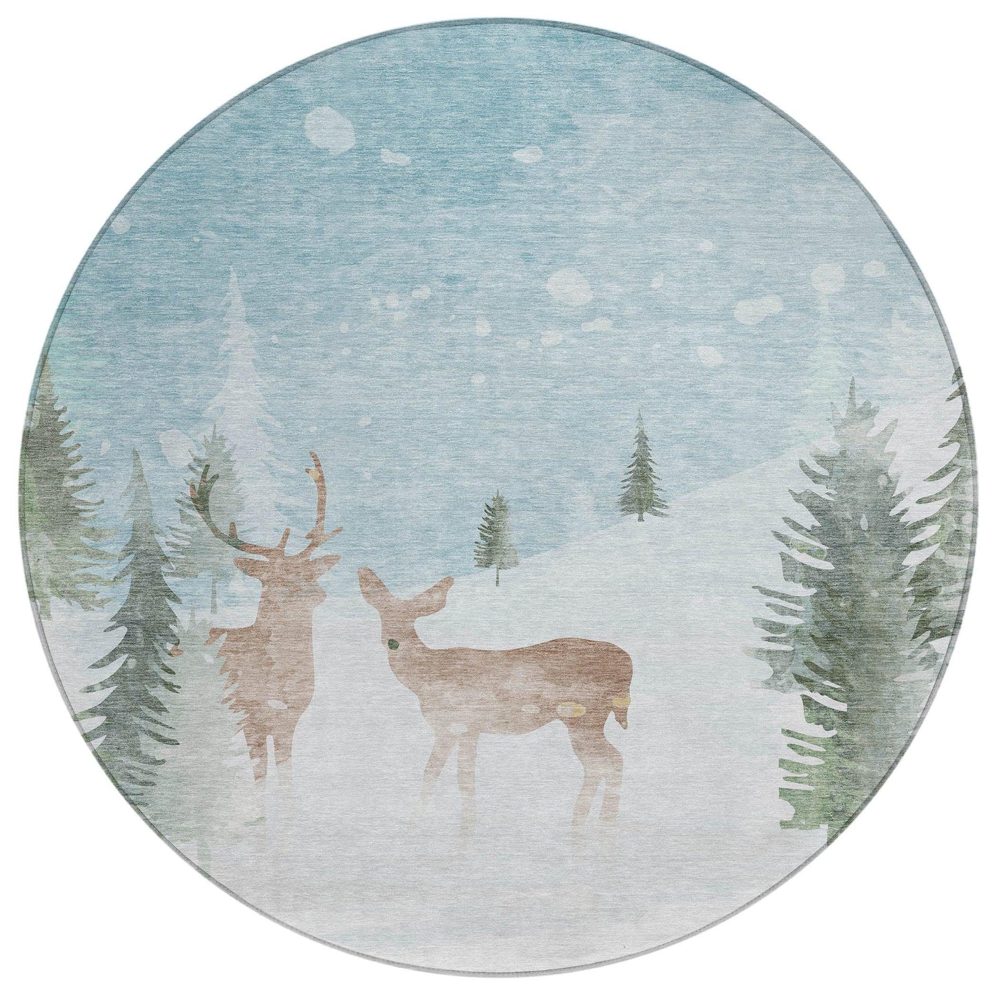 Quaira Blue Washable Indoor-Outdoor Rug