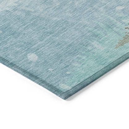 Quaira Blue Washable Indoor-Outdoor Rug