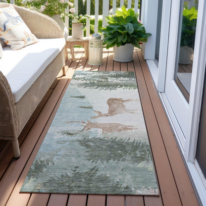 Quaira Blue Washable Indoor-Outdoor Rug