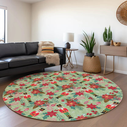 Quaira Green Washable Indoor-Outdoor Rug