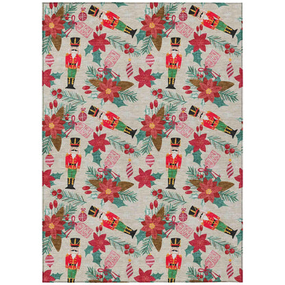 Quaius Brown Washable Indoor-Outdoor Rug