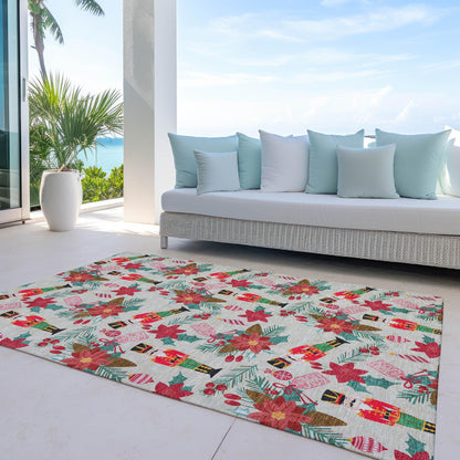 Quaius Brown Washable Indoor-Outdoor Rug