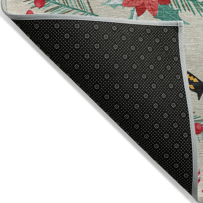 Quaius Brown Washable Indoor-Outdoor Rug