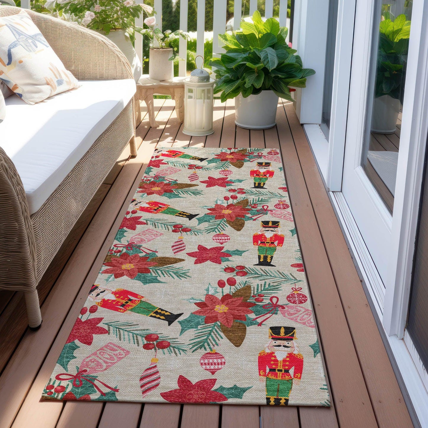 Quaius Brown Washable Indoor-Outdoor Rug