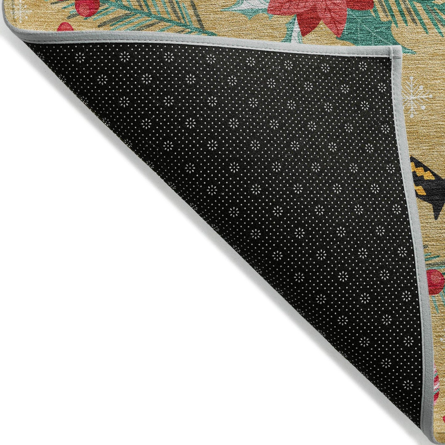 Quaius Gold Washable Indoor-Outdoor Rug