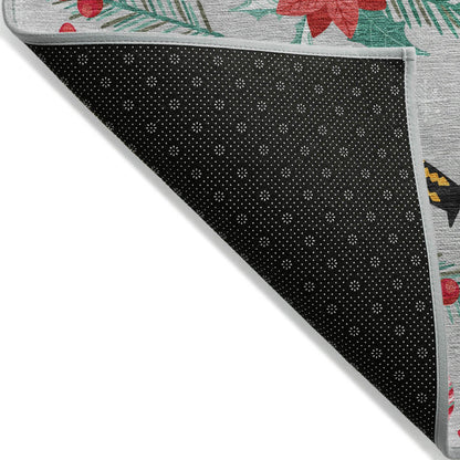 Quaius Gray Washable Indoor-Outdoor Rug