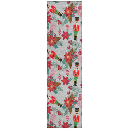 Quaius Gray Washable Indoor-Outdoor Rug