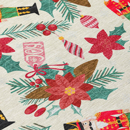 Quaius Ivory Washable Indoor-Outdoor Rug