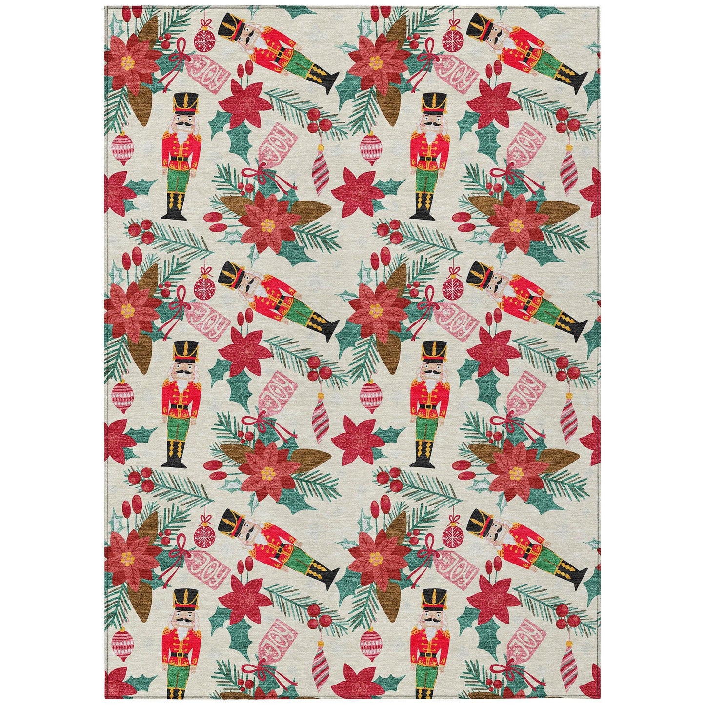 Quaius Ivory Washable Indoor-Outdoor Rug