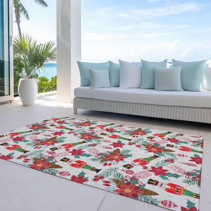 Quaius Ivory Washable Indoor-Outdoor Rug