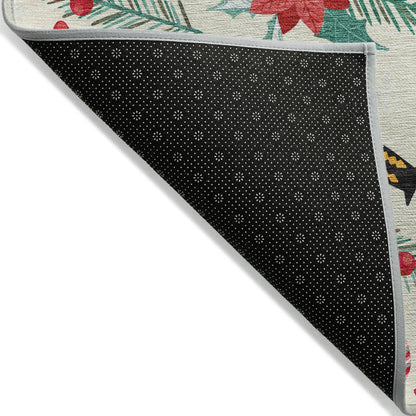 Quaius Ivory Washable Indoor-Outdoor Rug