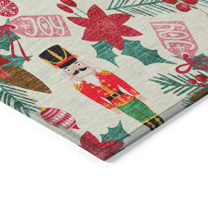 Quaius Ivory Washable Indoor-Outdoor Rug