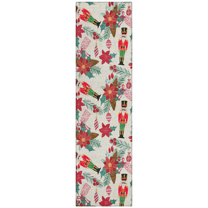 Quaius Ivory Washable Indoor-Outdoor Rug