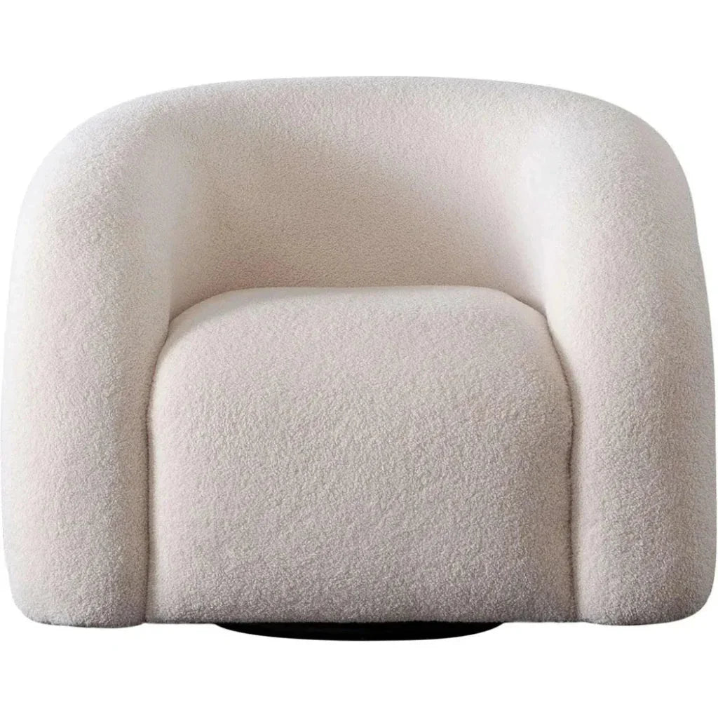 Quantum Swivel Accent Chair in Ivory Sherpa - LOOMLAN - Club Chairs