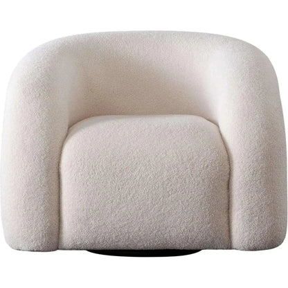 Quantum Swivel Accent Chair in Ivory Sherpa - LOOMLAN - Club Chairs