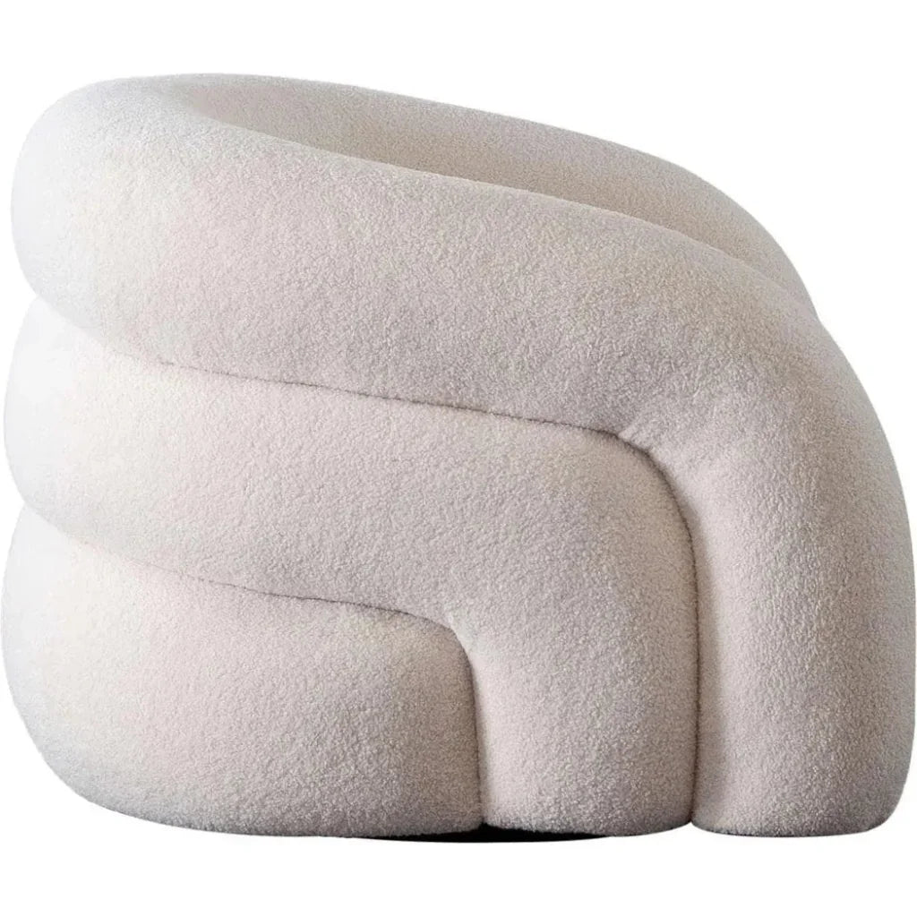Quantum Swivel Accent Chair in Ivory Sherpa - LOOMLAN - Club Chairs