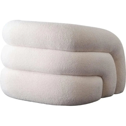 Quantum Swivel Accent Chair in Ivory Sherpa - LOOMLAN - Club Chairs