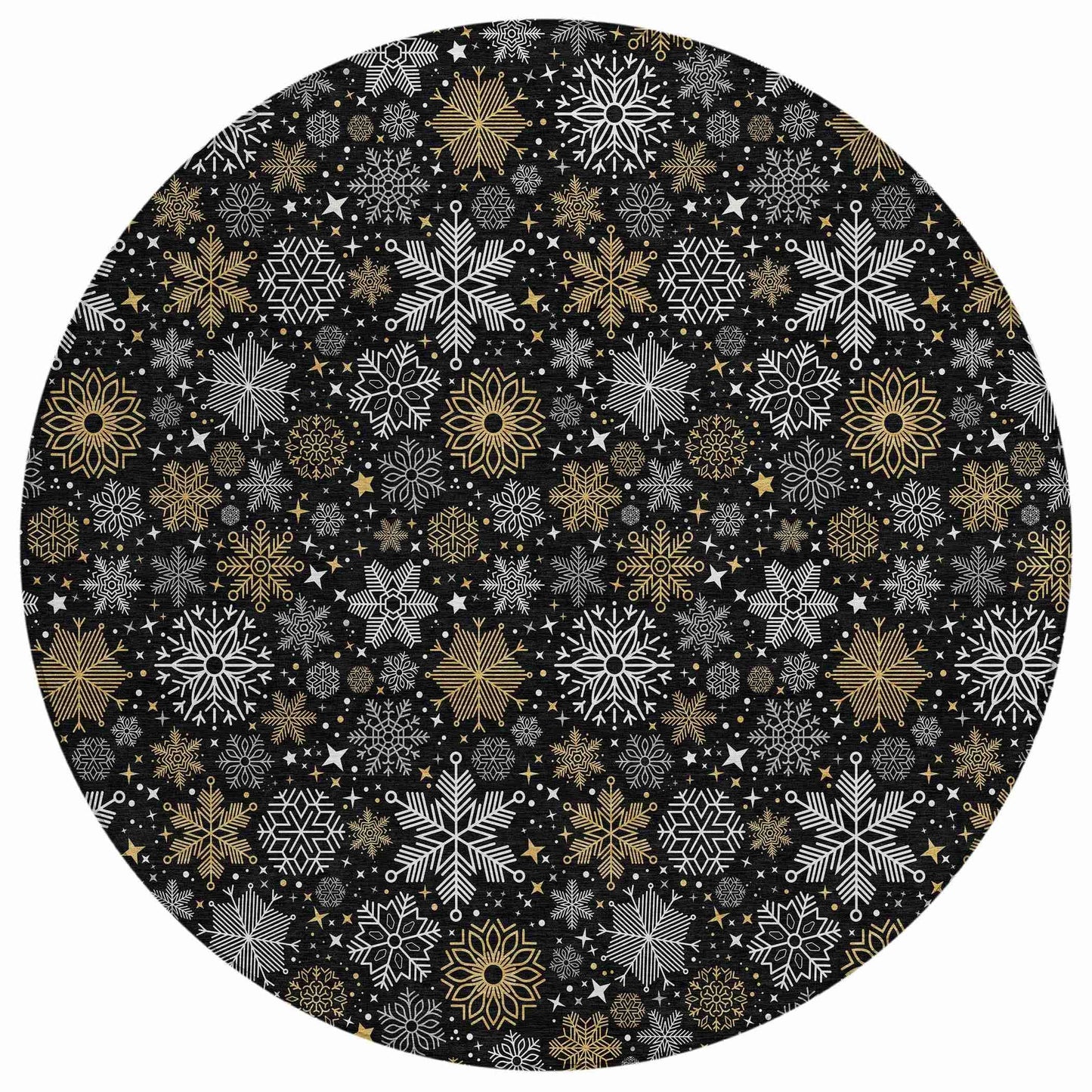 Quaon Black Washable Indoor-Outdoor Rug