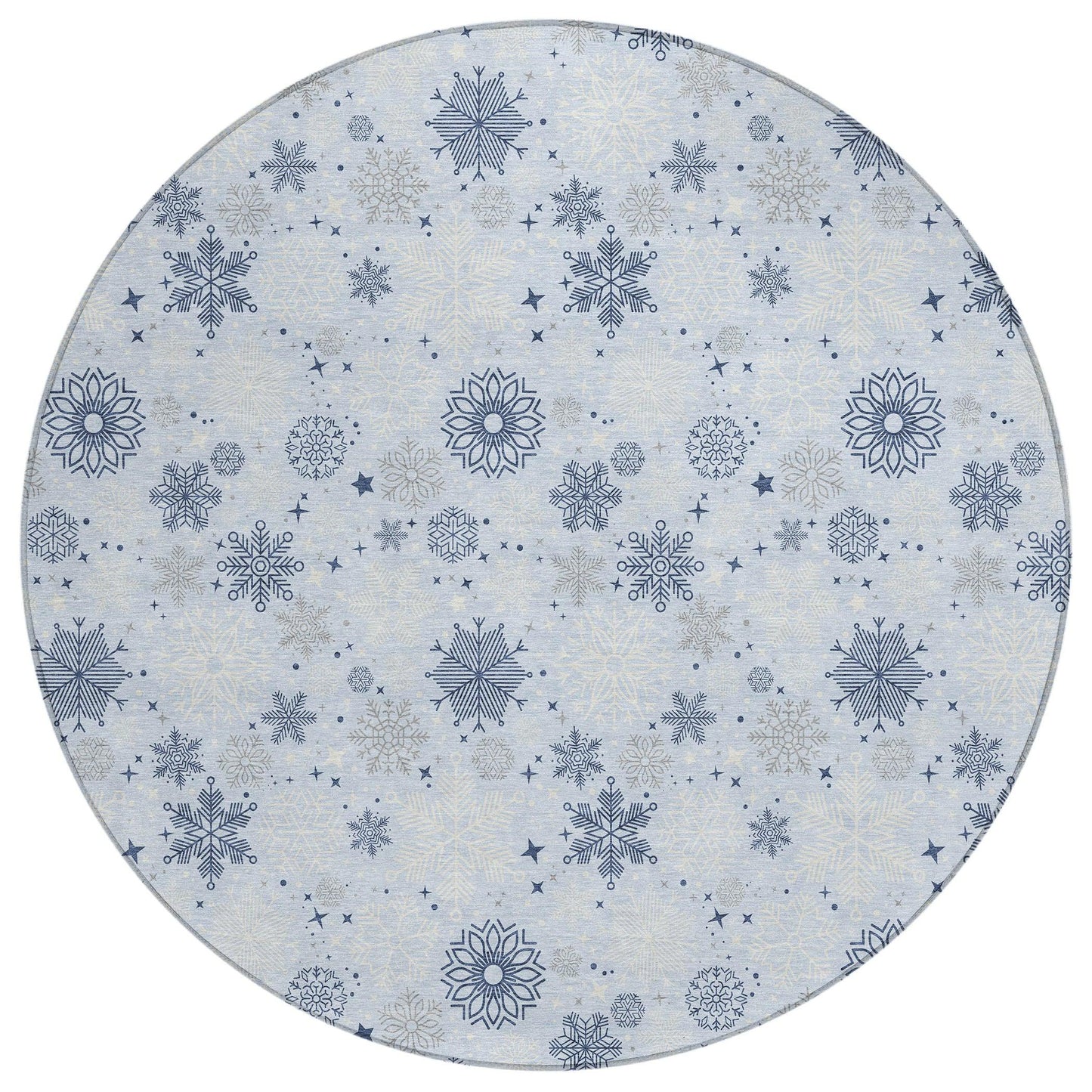 Quaon Blue Washable Indoor-Outdoor Rug