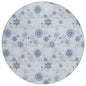 Quaon Blue Washable Indoor-Outdoor Rug