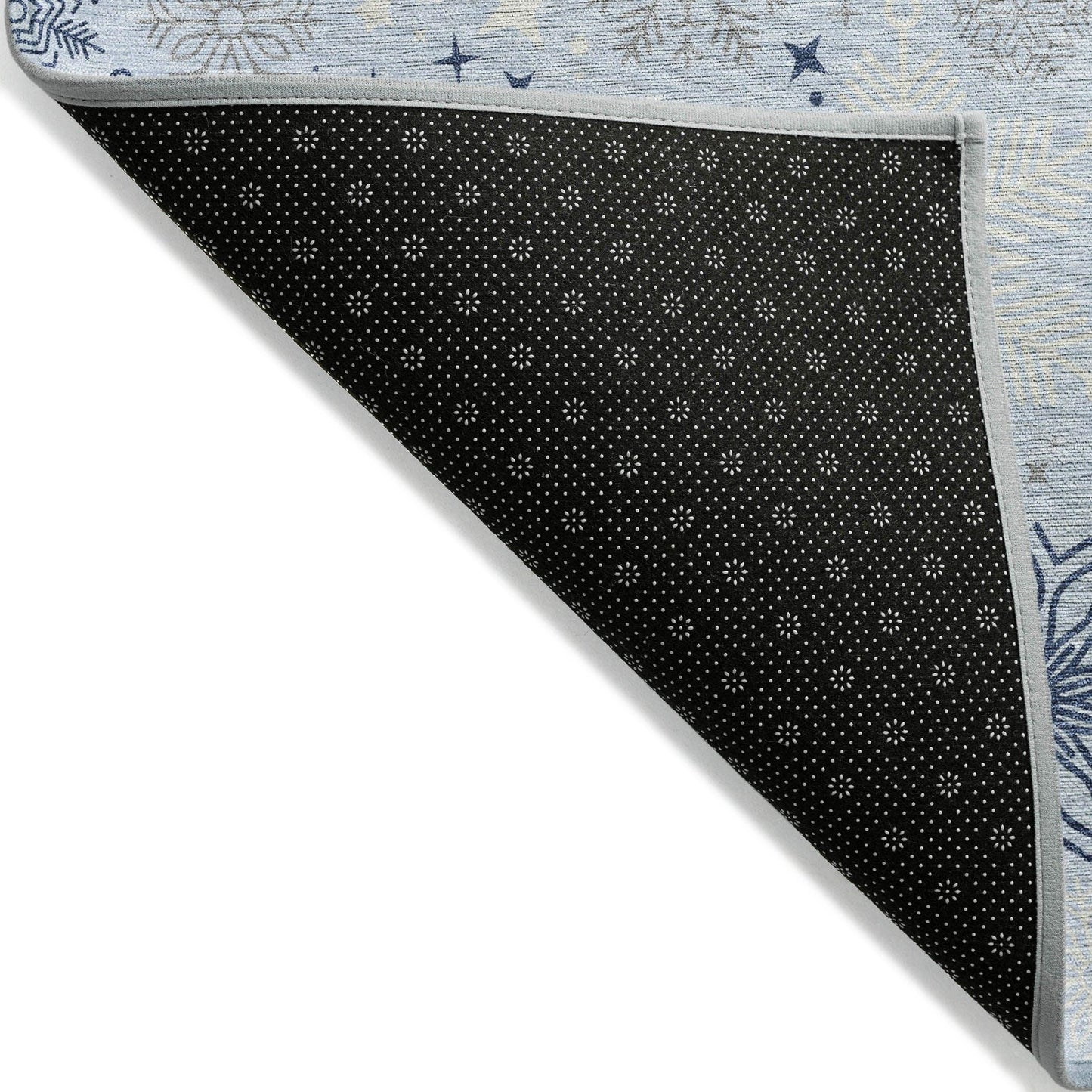 Quaon Blue Washable Indoor-Outdoor Rug