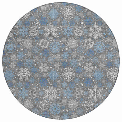 Quaon Gray Washable Indoor-Outdoor Rug