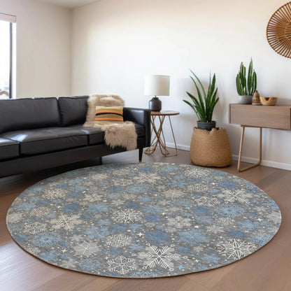 Quaon Gray Washable Indoor-Outdoor Rug