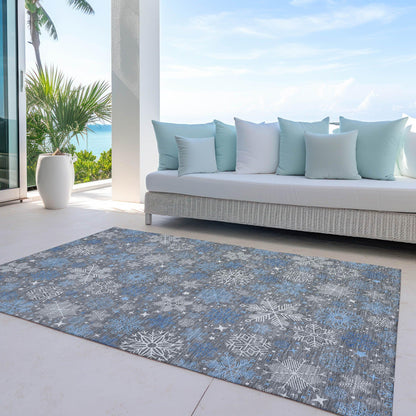 Quaon Gray Washable Indoor-Outdoor Rug
