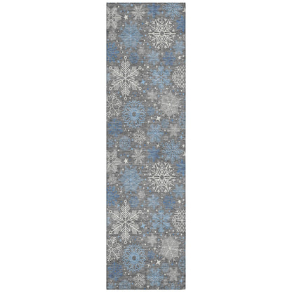 Quaon Gray Washable Indoor-Outdoor Rug
