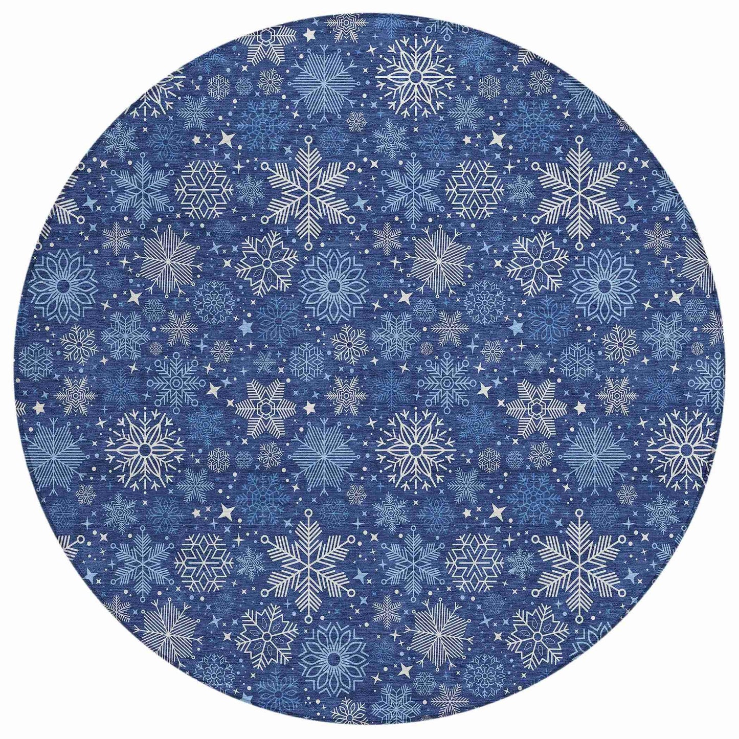 Quaon Navy Washable Indoor-Outdoor Rug