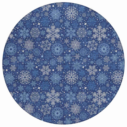 Quaon Navy Washable Indoor-Outdoor Rug