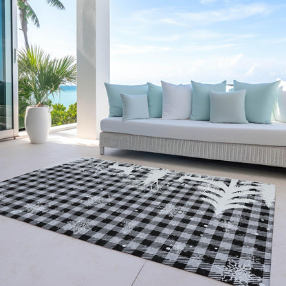 Quaora Gray Washable Indoor-Outdoor Rug