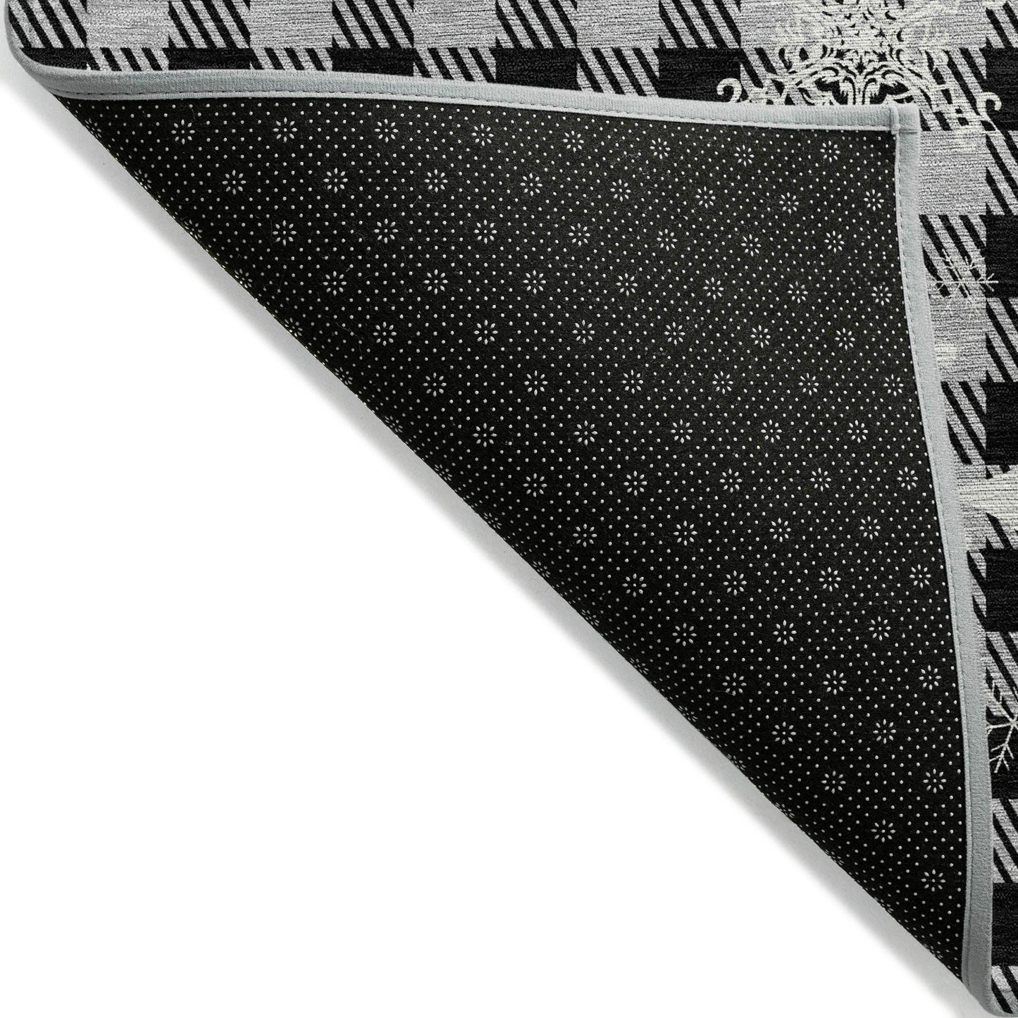 Quaora Gray Washable Indoor-Outdoor Rug