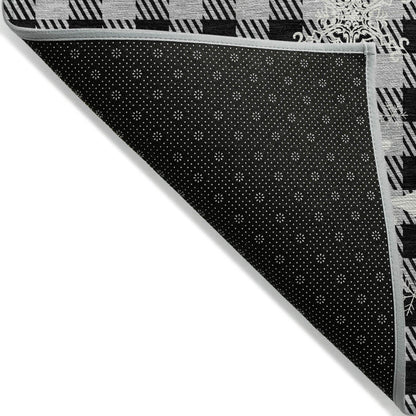 Quaora Gray Washable Indoor-Outdoor Rug